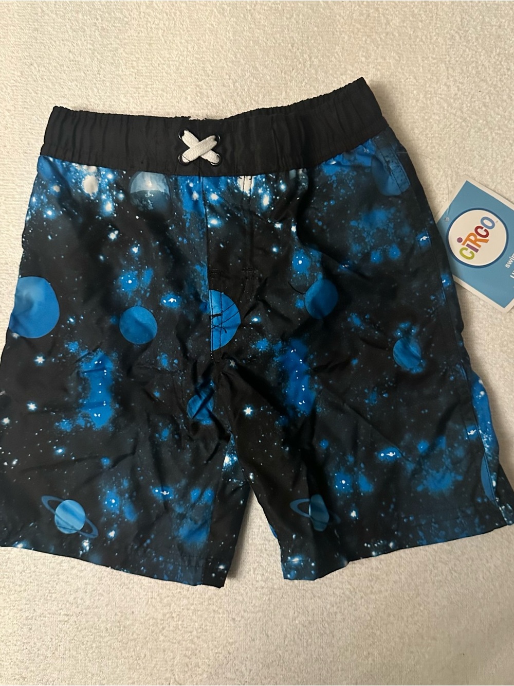 NWT Blue Galaxy Swim Shorts Toddler Boys Size 4T